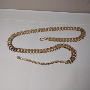 Lightweight Gold Tone Metal Belt 34 Inches Long